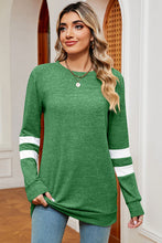 Load image into Gallery viewer, Striped Heathered Round Neck T-Shirt