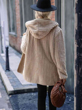 Load image into Gallery viewer, Open Front Ribbed Hooded Coat