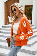 Load image into Gallery viewer, Flower Pattern Button Front Cardigan