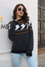 Load image into Gallery viewer, Ribbed Round Neck Long Sleeve Pullover Sweater