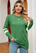 Load image into Gallery viewer, Striped Heathered Round Neck T-Shirt