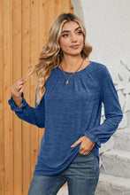 Load image into Gallery viewer, Ruched Round Neck Flounce Sleeve T-Shirt