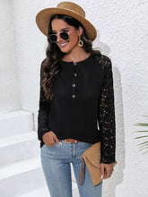 Load image into Gallery viewer, Half Button Raglan Sleeve Blouse