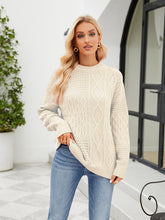 Load image into Gallery viewer, Round Neck Dropped Shoulder Sweater