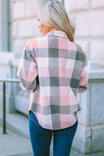 Load image into Gallery viewer, Plaid Button Up Dropped Shoulder Jacket