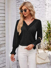 Load image into Gallery viewer, Smocked V-Neck Long Sleeve Blouse