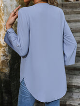 Load image into Gallery viewer, Notched Roll-Tab Sleeve Blouse