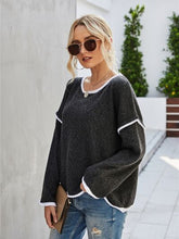 Load image into Gallery viewer, Boat Neck Dropped Shoulder Sweater