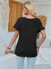 Load image into Gallery viewer, Frill Round Neck Petal Sleeve Blouse