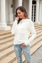 Load image into Gallery viewer, Round Neck Openwork Long Sleeve Pullover Sweater