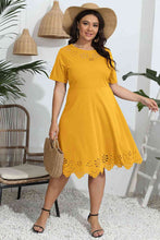 Load image into Gallery viewer, Plus Size Round Neck Openwork Dress