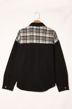 Load image into Gallery viewer, Plaid Pocketed Button Up Denim Jacket