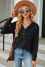 Load image into Gallery viewer, Drawstring Half Button Long Sleeve Hoodie