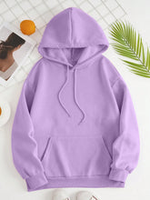 Load image into Gallery viewer, Drawstring Dropped Shoulder Hoodie