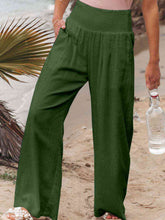Load image into Gallery viewer, Full Size Smocked Waist Wide Leg Pants