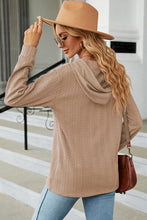 Load image into Gallery viewer, Drawstring Half Button Long Sleeve Hoodie