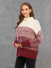 Load image into Gallery viewer, Color Block Turtleneck Sweater