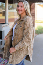 Load image into Gallery viewer, Washed Button Down Dropped Shoulder Jacket