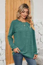 Load image into Gallery viewer, Ruched Round Neck Flounce Sleeve T-Shirt