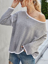 Load image into Gallery viewer, Boat Neck Dropped Shoulder Sweater