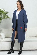 Load image into Gallery viewer, Lantern Sleeve Open Front Pocketed Cardigan