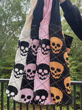 Load image into Gallery viewer, Tote Bag - Knit Sweater - Halloween Skull - PREORDER 8/18-8/21

