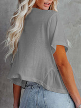 Load image into Gallery viewer, Tied Plunge Short Sleeve Blouse
