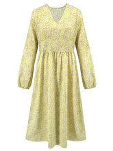 Load image into Gallery viewer, Floral V-Neck Long Sleeve Midi Dress
