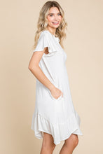 Load image into Gallery viewer, Culture Code Full Size Short Sleeve Ruffled Asymmetric Hem Dress
