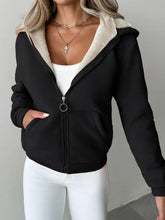 Load image into Gallery viewer, Full Size Zip Up Long Sleeve Hooded Outerwear
