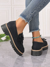 Load image into Gallery viewer, PU Leather Bow Platform Loafers

