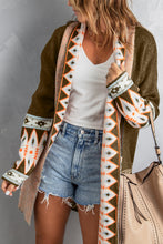 Load image into Gallery viewer, Geometric Open Front Long Sleeve Cardigan
