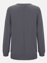 Load image into Gallery viewer, Side Slit Round Neck Long Sleeve T-Shirt
