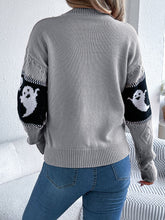 Load image into Gallery viewer, Ghost Round Neck Long Sleeve Sweater
