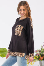 Load image into Gallery viewer, Celeste Full Size Leopard Round Neck Dropped Shoulder T-Shirt
