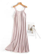 Load image into Gallery viewer, Scoop Neck Midi Cami Dress with Bra

