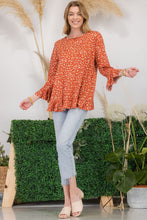 Load image into Gallery viewer, Celeste Full Size Floral Ruffle Detail Top
