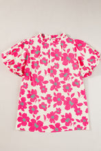 Load image into Gallery viewer, Printed Mock Neck Puff Sleeve Blouse
