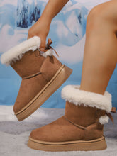 Load image into Gallery viewer, Faux Fur Suede Round Toe Boots
