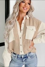 Load image into Gallery viewer, Houndstooth Button Up Long Sleeve Jacket

