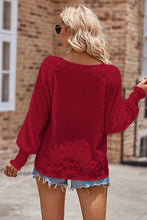 Load image into Gallery viewer, Ruched Round Neck Lantern Sleeve Blouse
