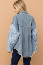 Load image into Gallery viewer, And The Why Full Size Paisley Print Quilted Sleeves Denim Jacket
