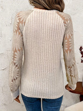 Load image into Gallery viewer, Round Neck Lace Patchwork Long Sleeve Top
