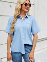 Load image into Gallery viewer, Collared Neck Short Sleeve Shirt
