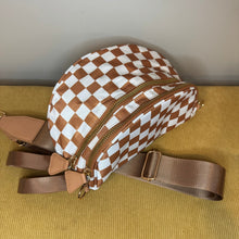 Load image into Gallery viewer, The Roni Nylon Crossbody - Checkered Camel -
