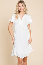 Load image into Gallery viewer, Culture Code Full Size Short Sleeve Ruffled Asymmetric Hem Dress
