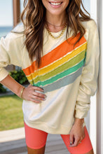 Load image into Gallery viewer, Contrast Round Neck Long Sleeve Sweatshirt
