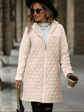 Load image into Gallery viewer, Texture Zip Up Long Sleeve Hooded Coat
