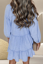 Load image into Gallery viewer, V-Neck Three-Quarter Sleeve Denim Dress
