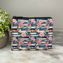 Load image into Gallery viewer, Mini Pouch - Books All Over Navy Floral
